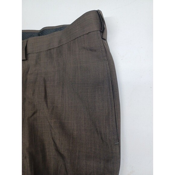 Haggar Smart Fiber Dress Pant Brown Men 42x29 NWOT Classic Fit Flat Front - Picture 3 of 8
